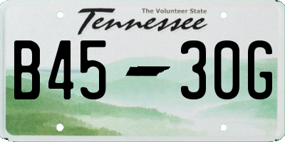 TN license plate B4530G