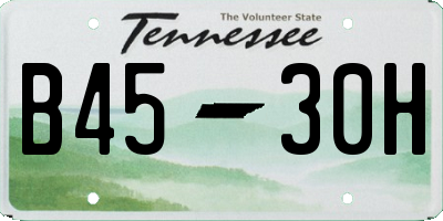 TN license plate B4530H