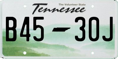 TN license plate B4530J