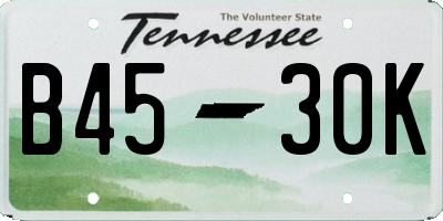 TN license plate B4530K