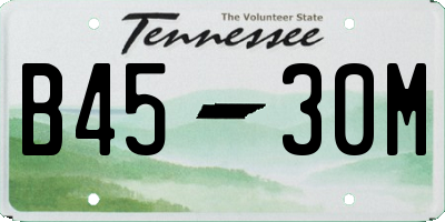 TN license plate B4530M