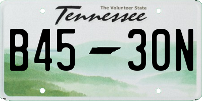 TN license plate B4530N
