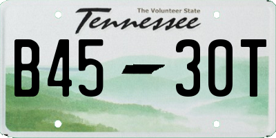 TN license plate B4530T