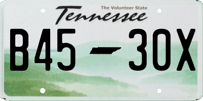 TN license plate B4530X