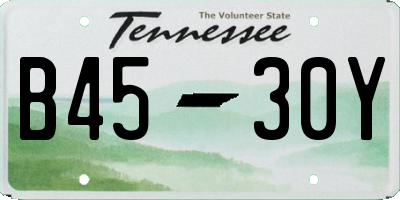 TN license plate B4530Y