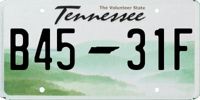 TN license plate B4531F