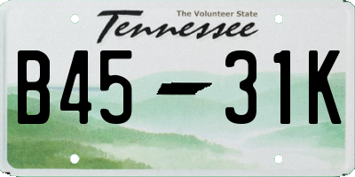 TN license plate B4531K