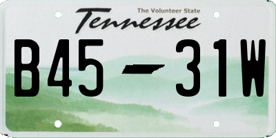 TN license plate B4531W