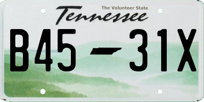 TN license plate B4531X