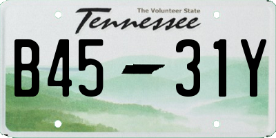 TN license plate B4531Y