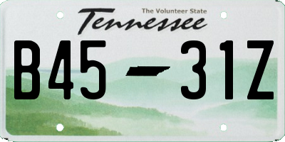 TN license plate B4531Z