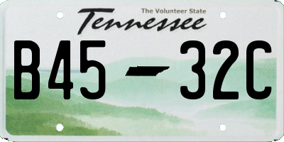 TN license plate B4532C