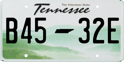 TN license plate B4532E