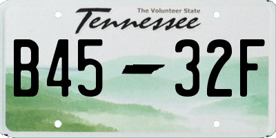 TN license plate B4532F