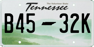 TN license plate B4532K