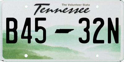 TN license plate B4532N