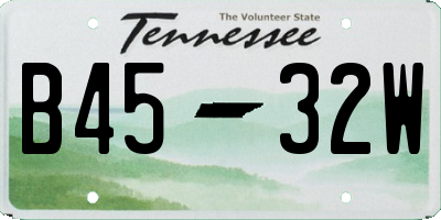 TN license plate B4532W