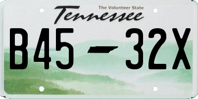 TN license plate B4532X