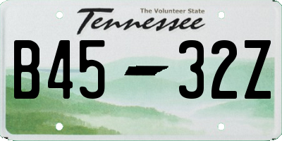 TN license plate B4532Z