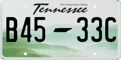 TN license plate B4533C