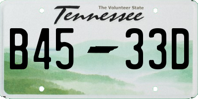 TN license plate B4533D