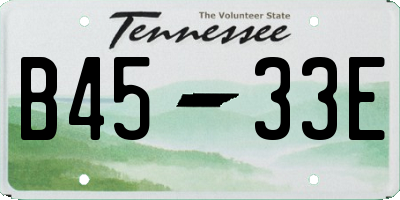 TN license plate B4533E