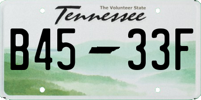 TN license plate B4533F