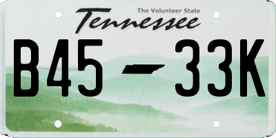 TN license plate B4533K