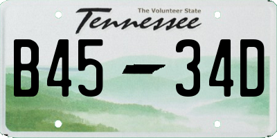 TN license plate B4534D