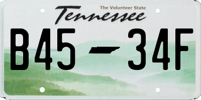 TN license plate B4534F