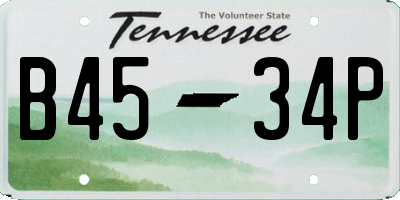 TN license plate B4534P