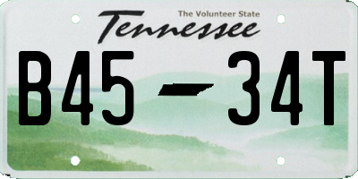 TN license plate B4534T