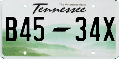 TN license plate B4534X