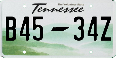 TN license plate B4534Z