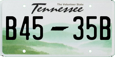 TN license plate B4535B