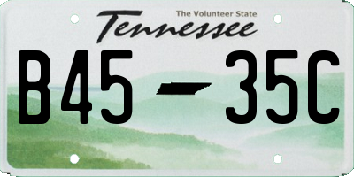 TN license plate B4535C