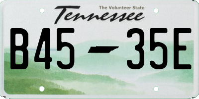TN license plate B4535E
