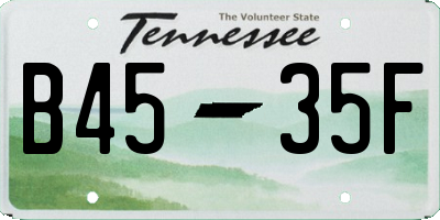TN license plate B4535F