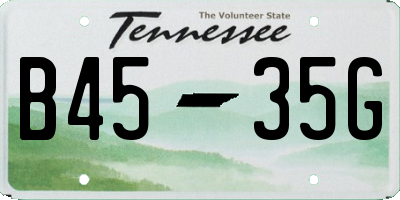 TN license plate B4535G