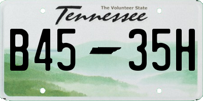 TN license plate B4535H