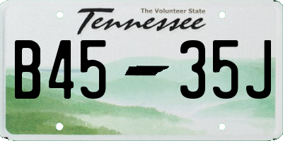 TN license plate B4535J