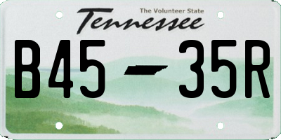 TN license plate B4535R