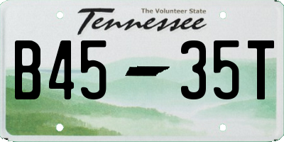 TN license plate B4535T