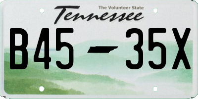 TN license plate B4535X