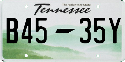 TN license plate B4535Y