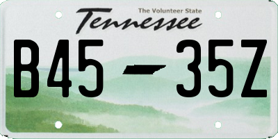 TN license plate B4535Z