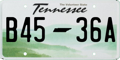 TN license plate B4536A