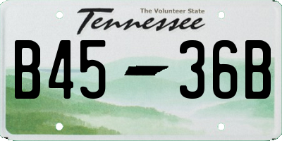 TN license plate B4536B