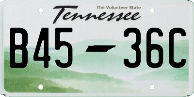 TN license plate B4536C
