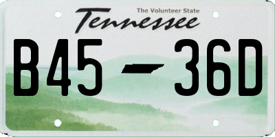 TN license plate B4536D